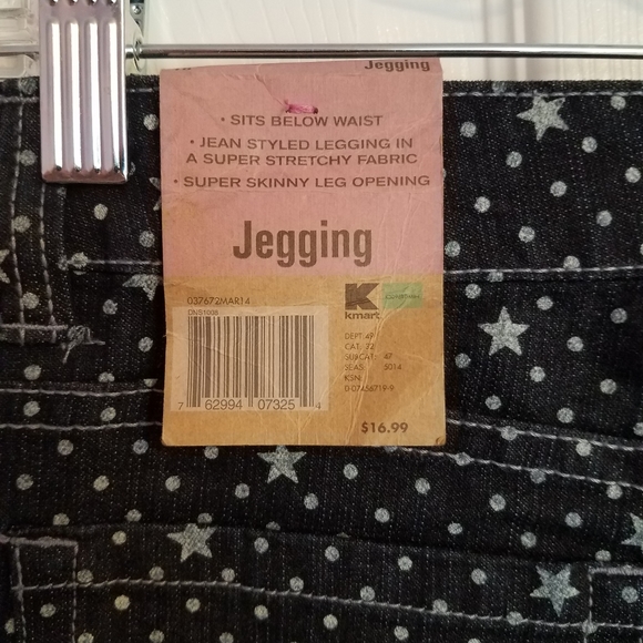 Dark Rinse Star Print Jeggings - Picture 3 of 5